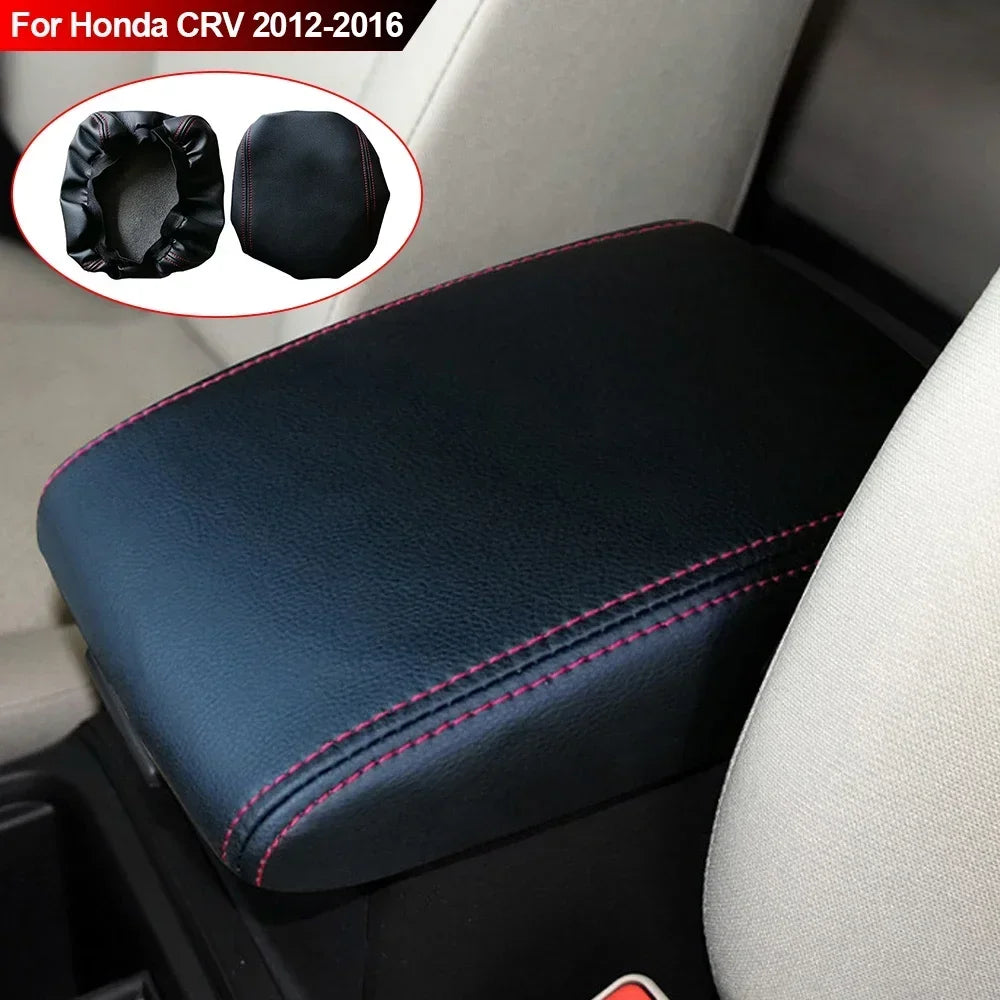 Car Armrest Box Center Console Lid Armrest Cover Interior Accessories PU Leather Cover for Honda CRV 2012 2013 2014 2015 2016