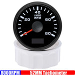2" 52mm Tachometer Gauge | Red Backlight RPM Meter for Car Boat Marine 12V 24V alternate view