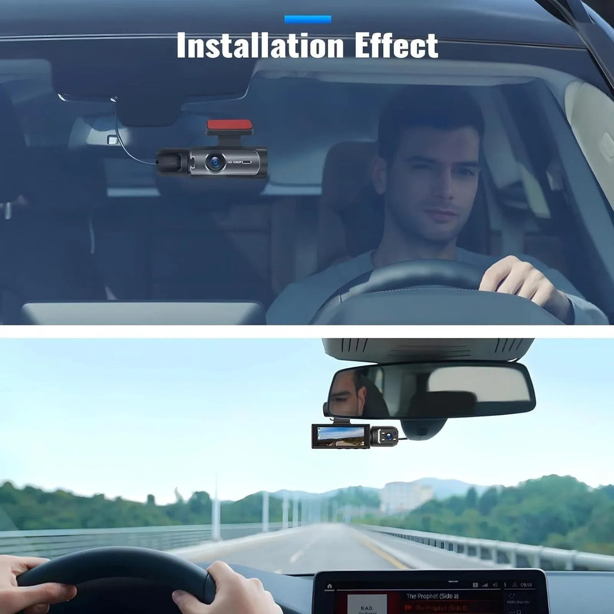 Dual Dash Cam Car Camera Front And Inside 1080P IR Night Vision Dual Lens Vehicle Recorder With G-Sensor Auto Lock 24/7 Parking Monitor Seamless Loop Recording For Rideshare Drivers Security Surveillance System Auto Accessori
