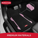 Heavy duty allweather car floor mats with dualtone pink aluminum inserts for universal fit in most SUVs sedans and vans featuri