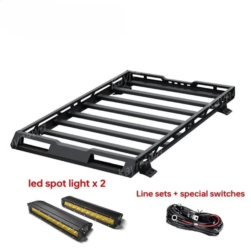 Aluminum Roof Rack Box With LED Spotlights for Suzuki Jimny 1998-2018 | Off Road 4x4 lifestyle view