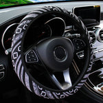 Linen Steering Wheel Cover Fits 14.5-15 Inches close-up view