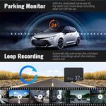 1080P HD Dual Lens Front and Rear Car Dash Cam Driving Recorder IR Night Vision G Sensor Parking Mode Motion Detection Three Point One Six Inch IPS Screen Wide Angle Loop Recording Supports One Hundred Twenty Eight GB Max H26