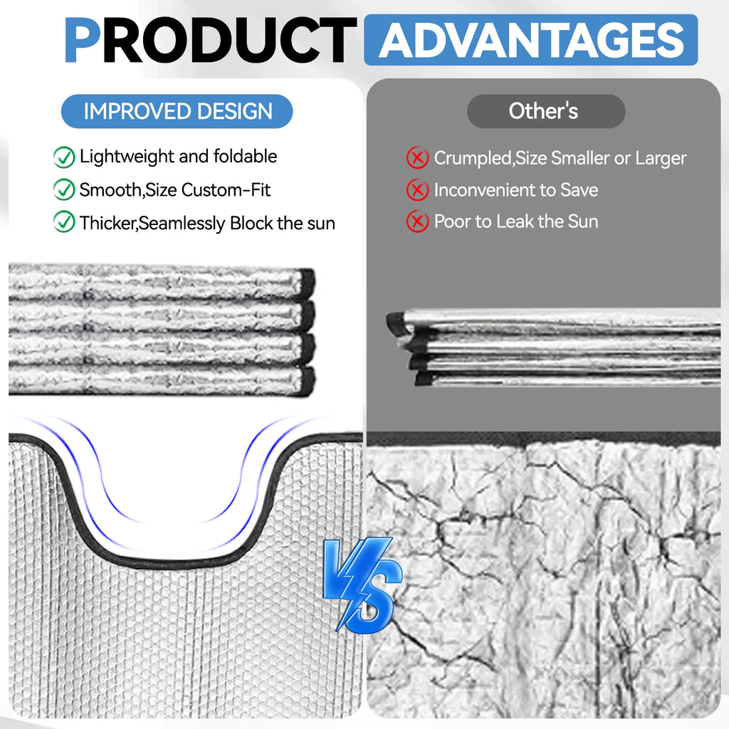Car Front Windshield Sun Visor Cover | Sunshades for Jeep Wrangler JL 2024 2025 alternate view