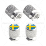 For Sweden Swedish Flag Union Jack Britain Flag Emblem 4Pcs Aluminum Motorcycle Car additional angle