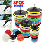 8-Piece Car Polishing Pad Kit | 3/5/7 Inch Sponge Buffing Discs for Auto Waxing and Polishing