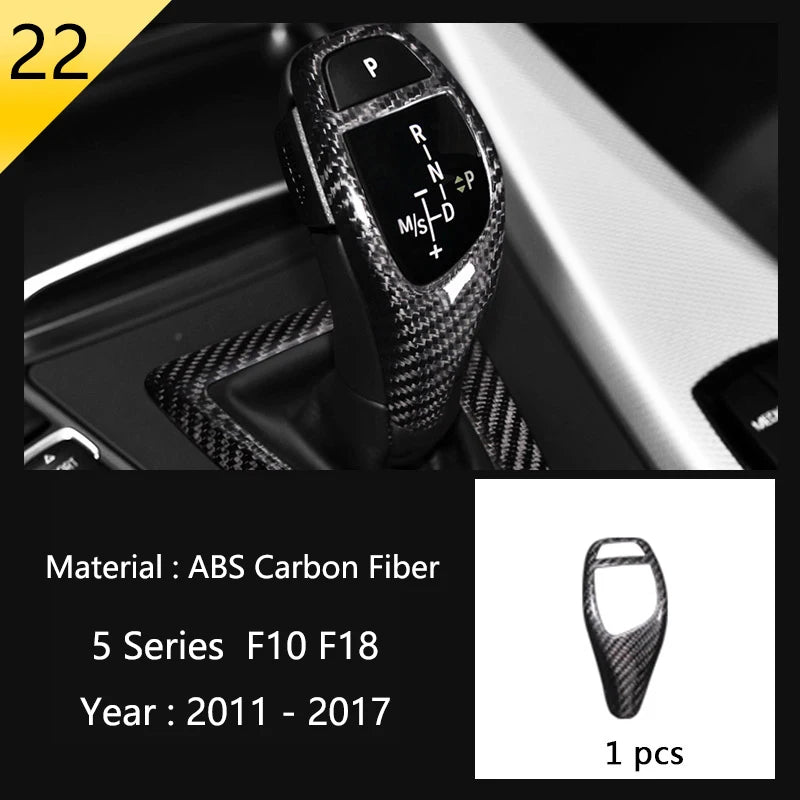 For BMW 5 Series F10 F11 520i Carbon Fiber Central Armrest Box Cover Storage Box Gear Position Panel Decoration Cover Auto Parts