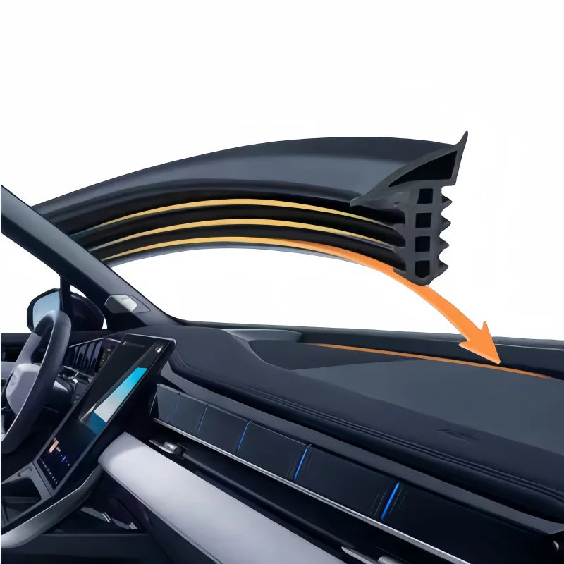 1.6M Car Dashboard Sealing Strip Noise Sound Insulation Rubber Strips Front Windshield Gap Strip Universal Seal Accessories