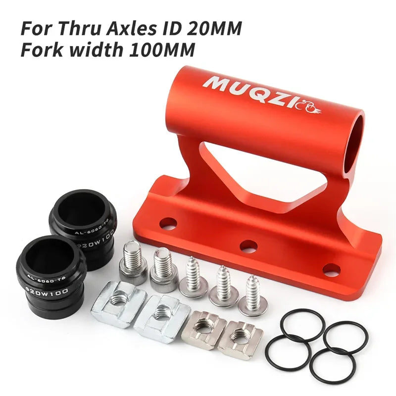 MUQZI Thru Axle Fork Mount Bike Rack | Quick Release Bicycle Carrier for Car Roof T additional angle
