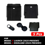 For Tesla New Model Y Juniper 2025 Launch Console & Armrest Upper and Lower Flocking Storage Box Watercup Holder Camera Cover