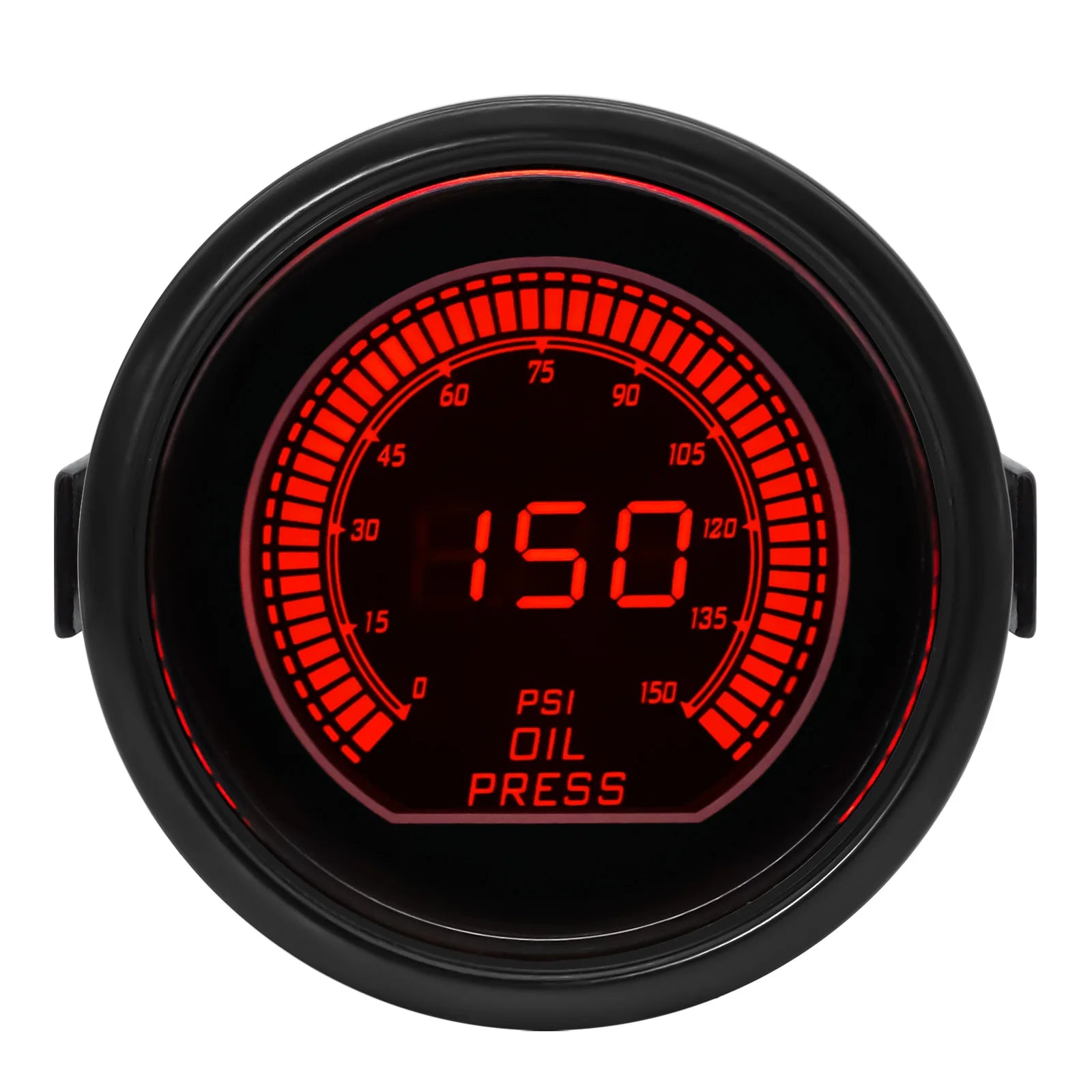 AD 2" 52mm Red and Blue Dual LED Car Gauge Set | Boost, Water Temp, Oil Temp, Oil P additional angle