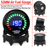 52mm Digital Air Fuel Ratio Gauge Car Gauge AFR 2 in 1 Voltmeter for 12V Vehicles close-up view