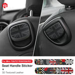 Leather Car Rear Seat Back Handle Decal Cover Protective Sticker For Mini Cooper R56 R55 F56 F57 Interior Decorative Accessories