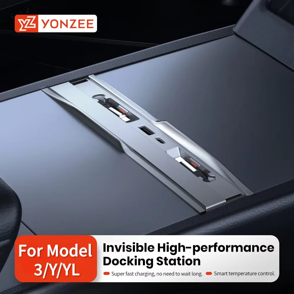 YZ For Tesla Model 3 Y Highland Juniper 2026 54W Quick Charger | USB Shunt Hub Intelligent Docking S