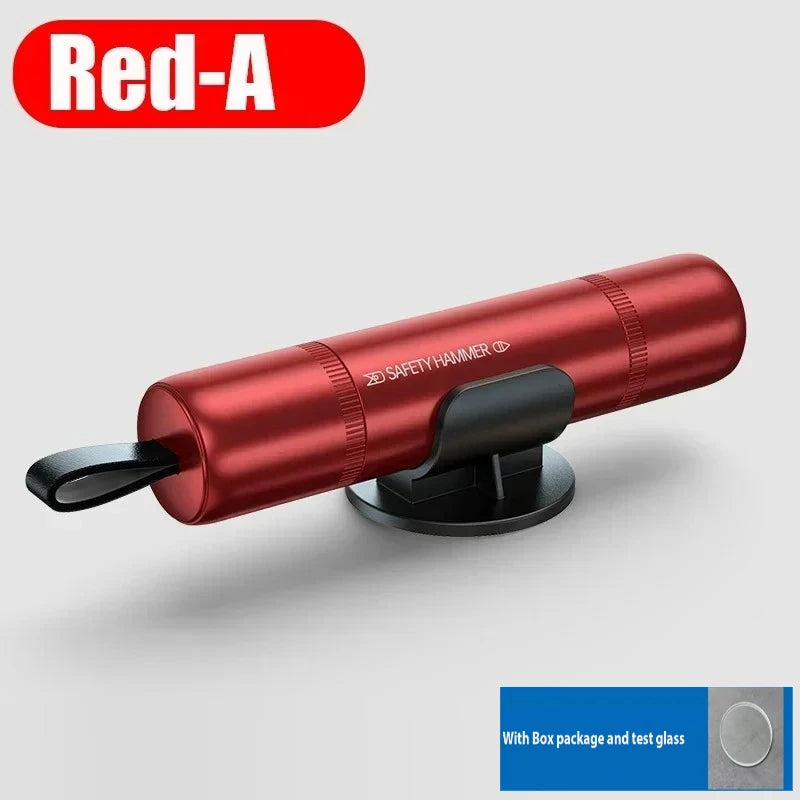 2 In 1 Car Safety Hammer | Emergency Glass Breaker and Seatbelt Cutter close-up view