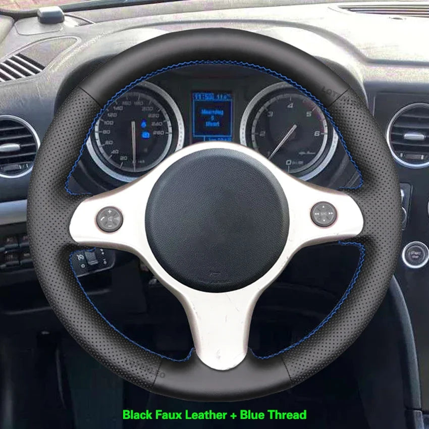 Black Faux Leather Car Steering Wheel Cover for Alfa Romeo 159 2005-2012 Brera Spider lifestyle view