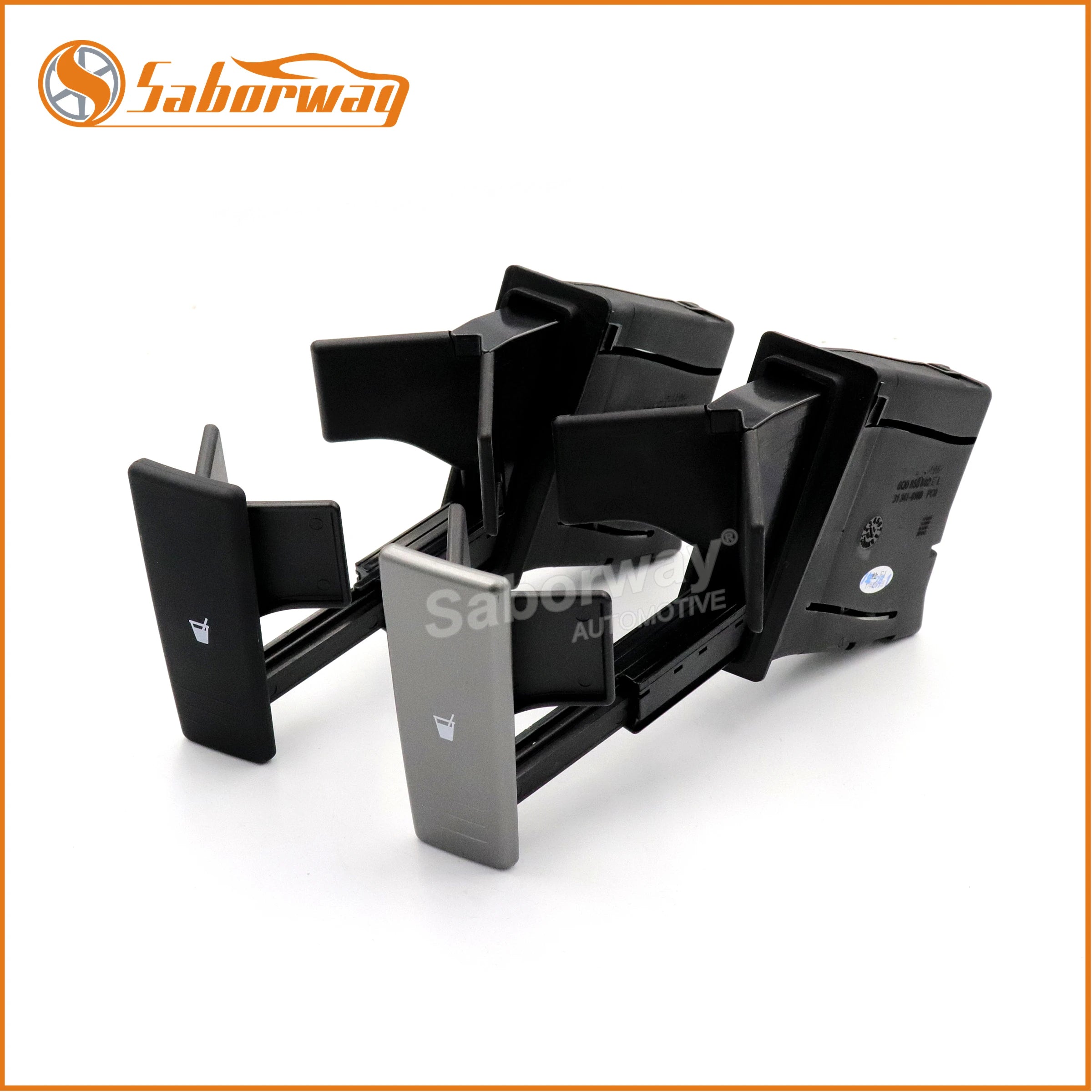 Saborway Front Cup Holder Drink Holder for VW Polo 9N 9N3 2002-2010 | Black Dark Silver