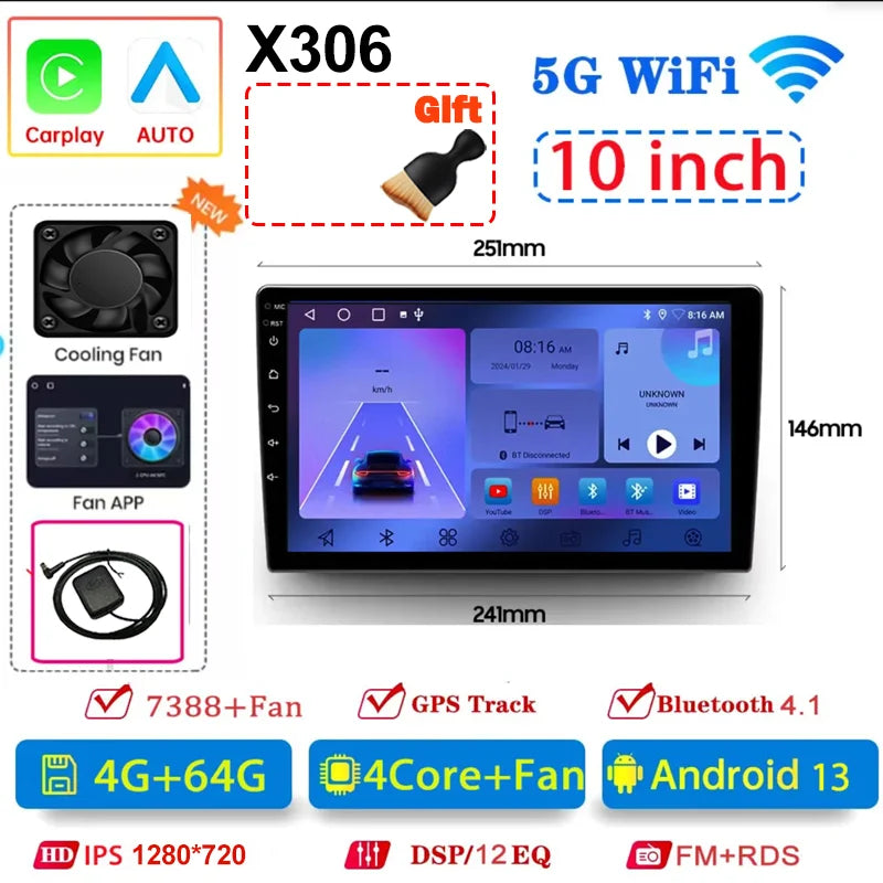 7"/9"/10" Universal 2din Android Car Radio | GPS Navigation Head Unit with Carplay detail view