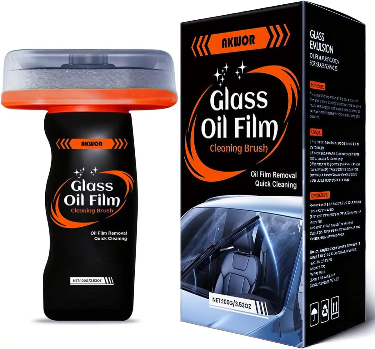 Professional Car Glass Oil Film Remover Windshield Cleaning Brush Anti-Fog Brightenin alternate view