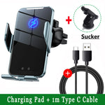 Car Wireless Charger Auto Car Mount Phone Holder Stand For iPhone 15 14 13 Samsung Xi alternate view