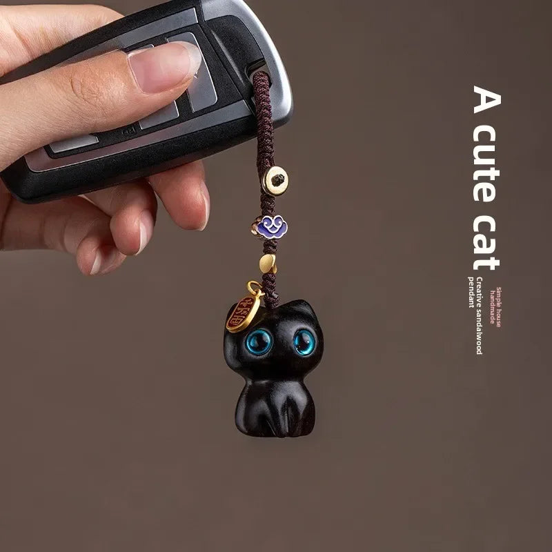 Cat Car Keychain, Cute Phone Chain Pendant, Black/Purple alternate view