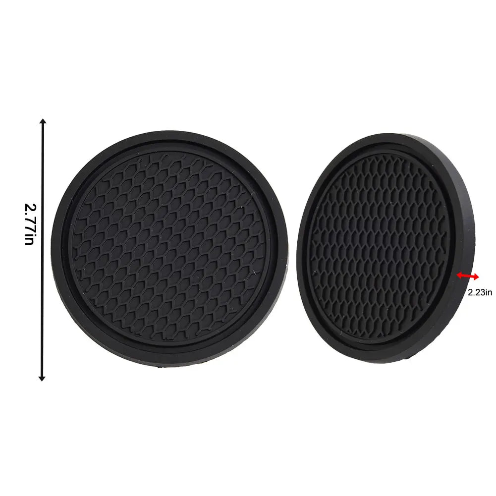 2pcs Black Car Auto Cup Holder Anti Slip Insert Coasters Pads Interior Accessories additional angle