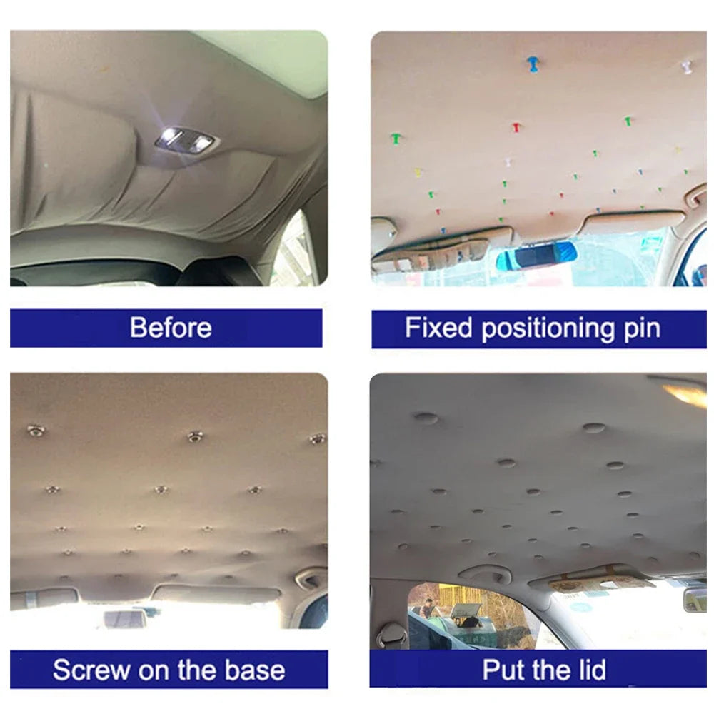 Car Ceiling Fabric Fixing Clips Universal Car Roof Lining Cloth Dropping Repair Buckle A detail view