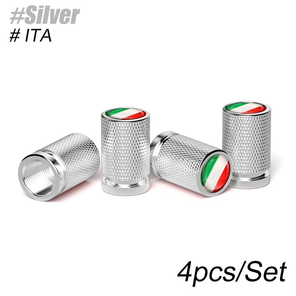 4Pcs Italy National Flag Car Valve Stem Caps | Universal Tire Valve Stem Caps for Car alternate view