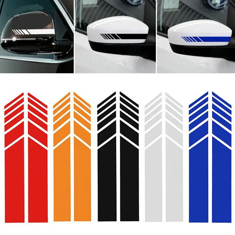 Colorful Racing Stripe Car Sticker | Non-Fading Decal for Rear View Mirror and Side Decor
