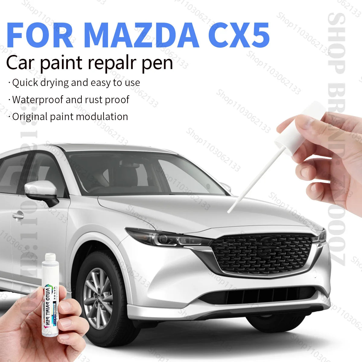 For Mazda CX5 2012-2025 KE KF Paint Repair Pen Touch Up Scratch Remover DIY Auto Accessories Black W