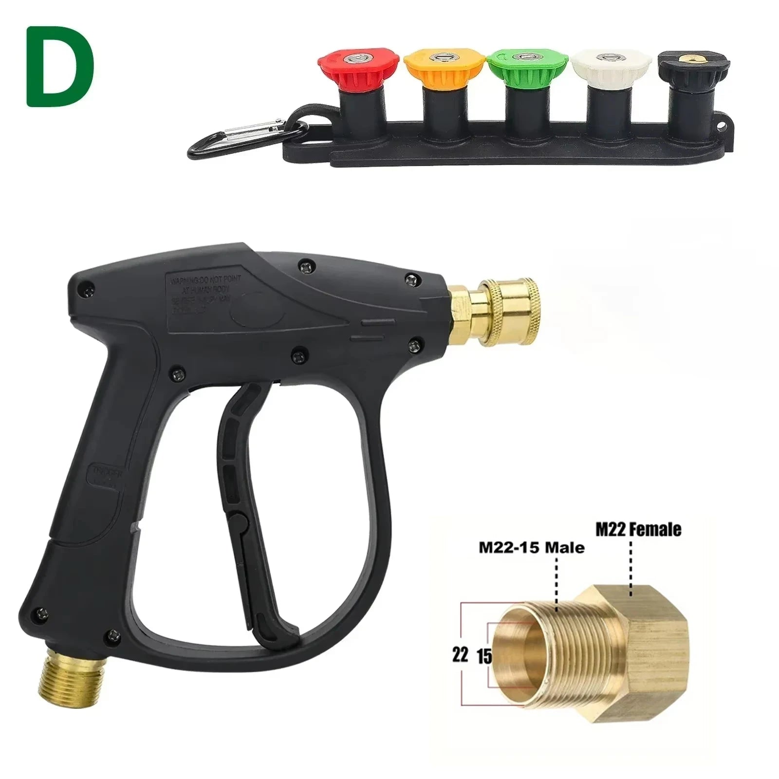 Pressure Washer Gun Kit with Quick Connect Nozzle and Hose Adapters | Compatible with Ka detail view