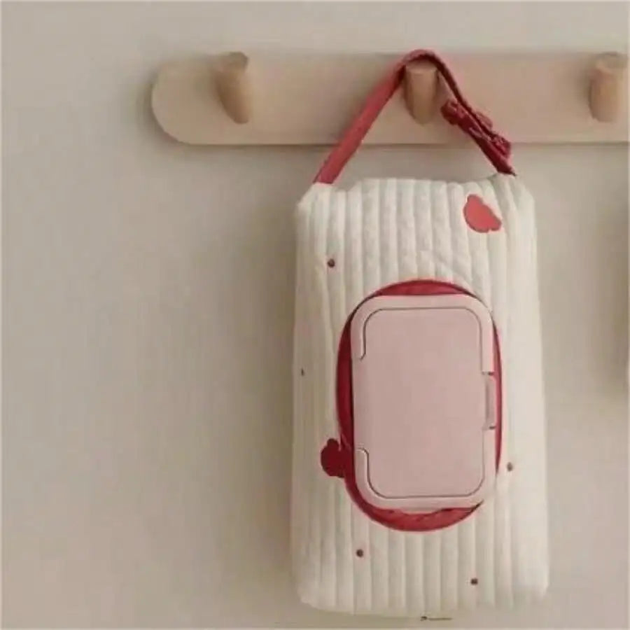 ins car tissue box hanging cartoon car seat back tissue hanging bag baby stroller wet tissue storage bag