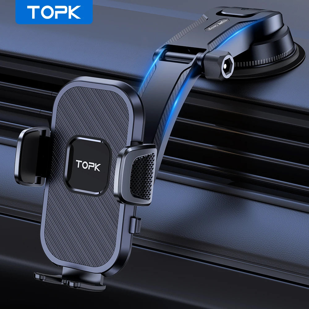 TOPK Car Phone Holder | Universal Air Vent and Dashboard Mount lifestyle view