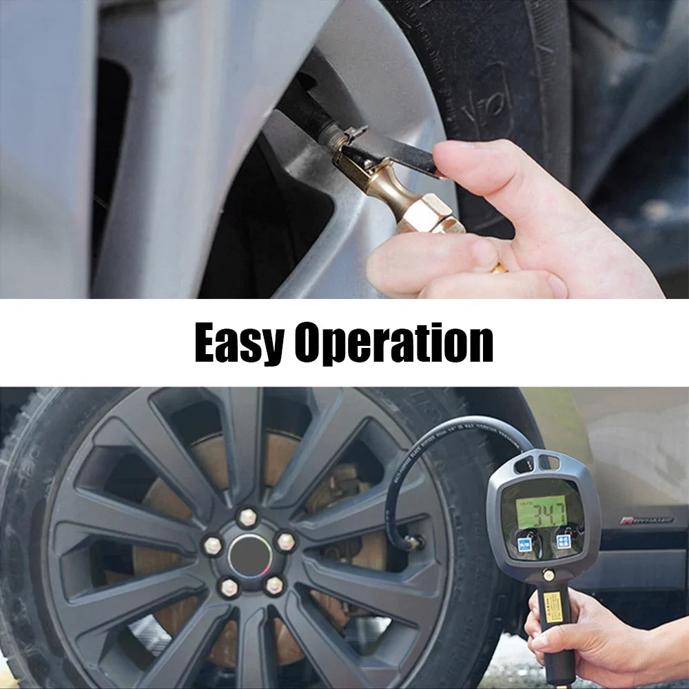 Digital Tire Pressure Gauge 0-255PSI | Multi-Unit Inflator with LCD Display for Car additional angle