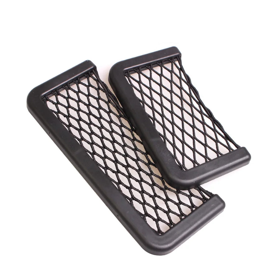 1pcs/2pcs Car Organizer Storage Bag Auto Paste Net Pocket Phone Holder Car Accessories 2 detail view