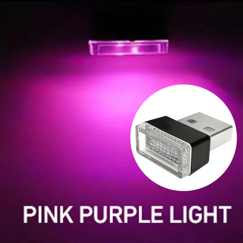 Car LED Light USB Mood Lamp Atmosphere Light Auto Interior Plug and Play Decoration La close-up view