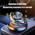Car Air Freshener Solar Rotating Aromatherapy Star Ball Double Ring Suspended Ornament Diffuser Interior Decoration
