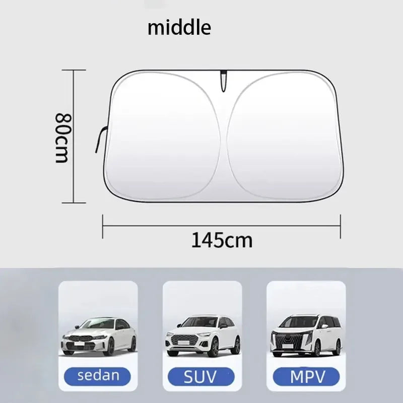 Car Windshield Sun Shade Covers Front Window Sunscreen Sun Visors Heat Insulation Sunshade Parasol for Car Accessories WORLDKPI