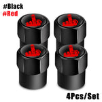 Red Skull Valve Stem Caps | 4-Pack Aluminum Alloy Tire Valve Covers for Cars, Trucks, alternate view