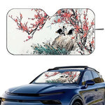 Chinese Plum Flower Sunshade Windscreen 3D Film Plaid Gift Novelty Car Front Window Viso detail view