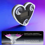 1pc Solar Powered Car Neon Light Striped Heart Lamp Led Ambient Light Wireless Suction close-up view