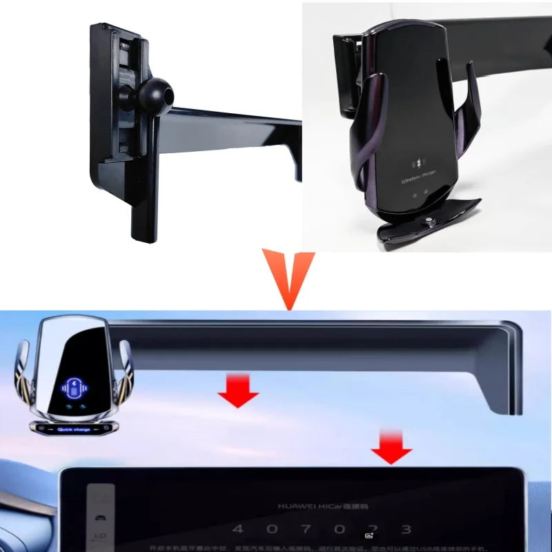 15.4" Screen Car Phone Holder Mount For Geely EX5 Galaxy E5 2024-2026 Wireless Charging Stand Fixed Base Car Bracket Accessories