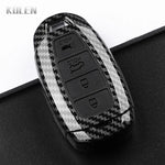 ABS Carbon Fiber Style Car Key Case Cover For Hyundai i30 ix25 Elantra KONA Solaris Azera Grandeur TM Accent Santa Fe Keychain