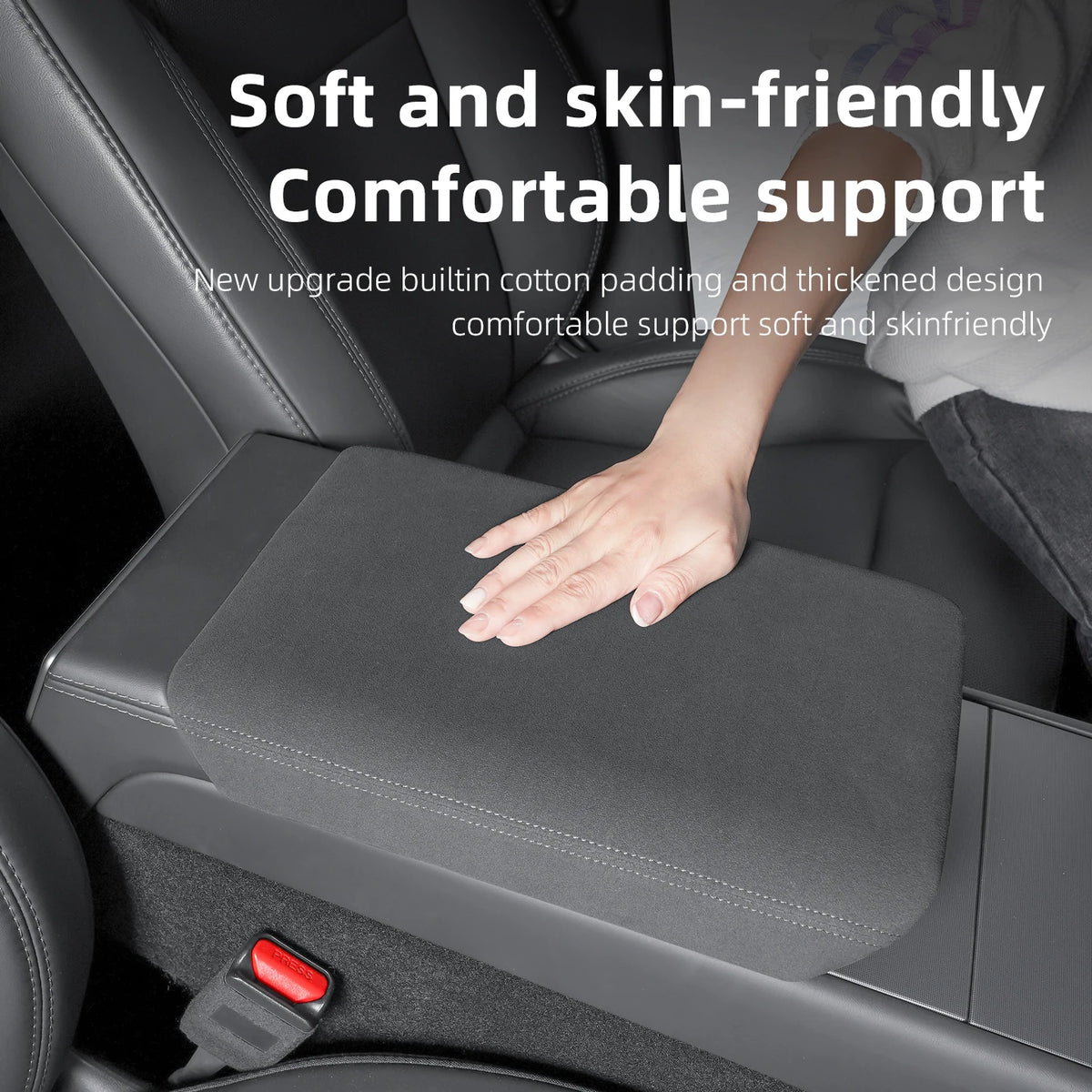 Car Center Console Armrest Pad For Tesla Model YL 2026 6 Seats Auto Central Armrest Box Cover Anti-Scratch Accessories