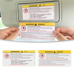 Car Interior Front Sun Visor Makeup Mirror Sticker Airbag Sticker Safety Warning Sticker Warning Board Waterproof Sticker