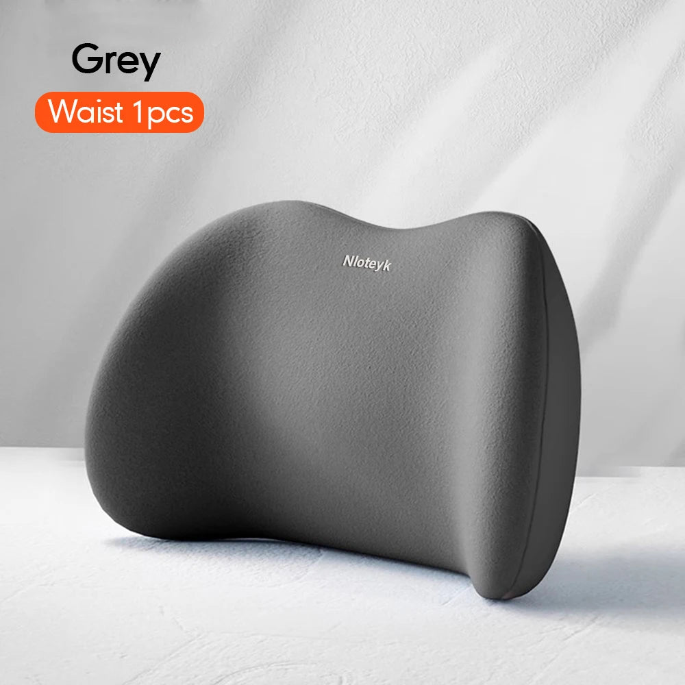 Car Universal Headrest Lumbar Memory Foam Cervical Lumbar Support Car Headrest Backres close-up view