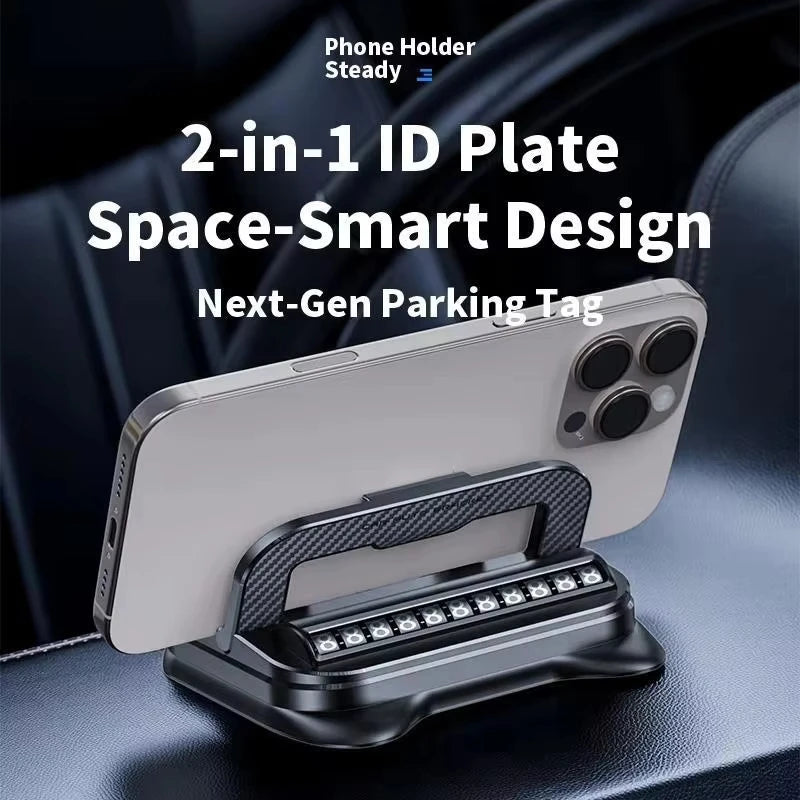 360° Rotatable Universal Car Phone Holder with Parking Number Plate Dashboard Mount alternate view
