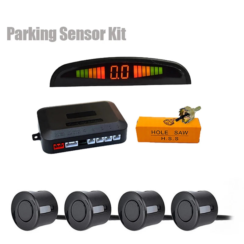 Car LED Parking Sensor Kit with 4 Radar Accurate Digital Display of Obstacle Distance Al detail view