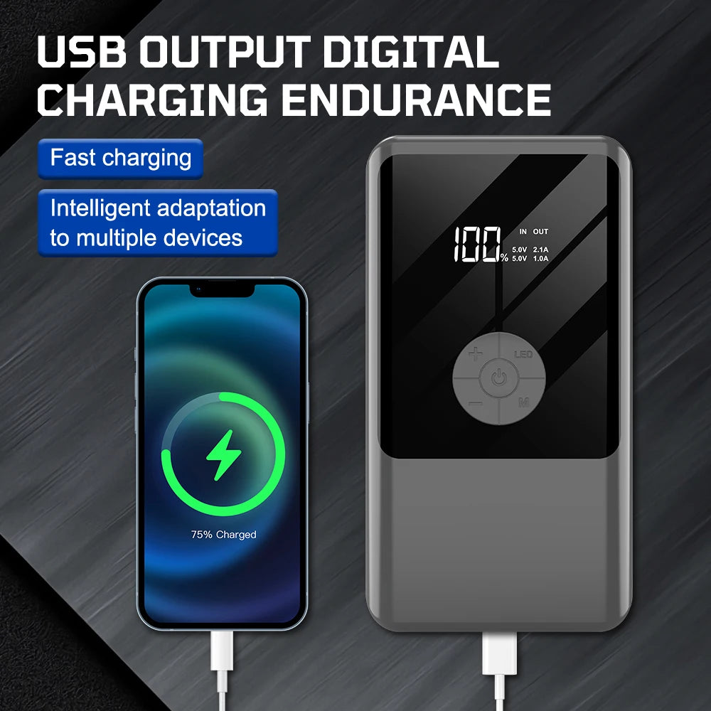 Car Jump Starter Automobile Battery Booster Power Pack Car Repair Tools Emergency Clip 8000mAh Tire Inflation Pump 2000A or SUV RV Truck Trailer Motorcycle Universal Auto Accessories