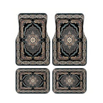Red Bohemian Paisley Print Car Floor Mats 4Pcs Universal Anti-Slip Auto Carpet Interio close-up view